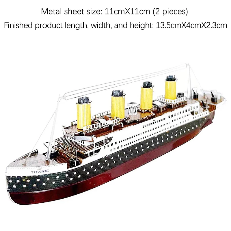 Color Titanic Puzzle DIY Cruise Ship Assembled Model Kits Children Educational Toys