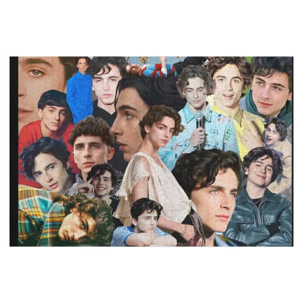 Timothée Chalamet Collage Puzzle Holzpuzzle für Erwachsene, individuelle Geschenke für Kinder, Puzzle