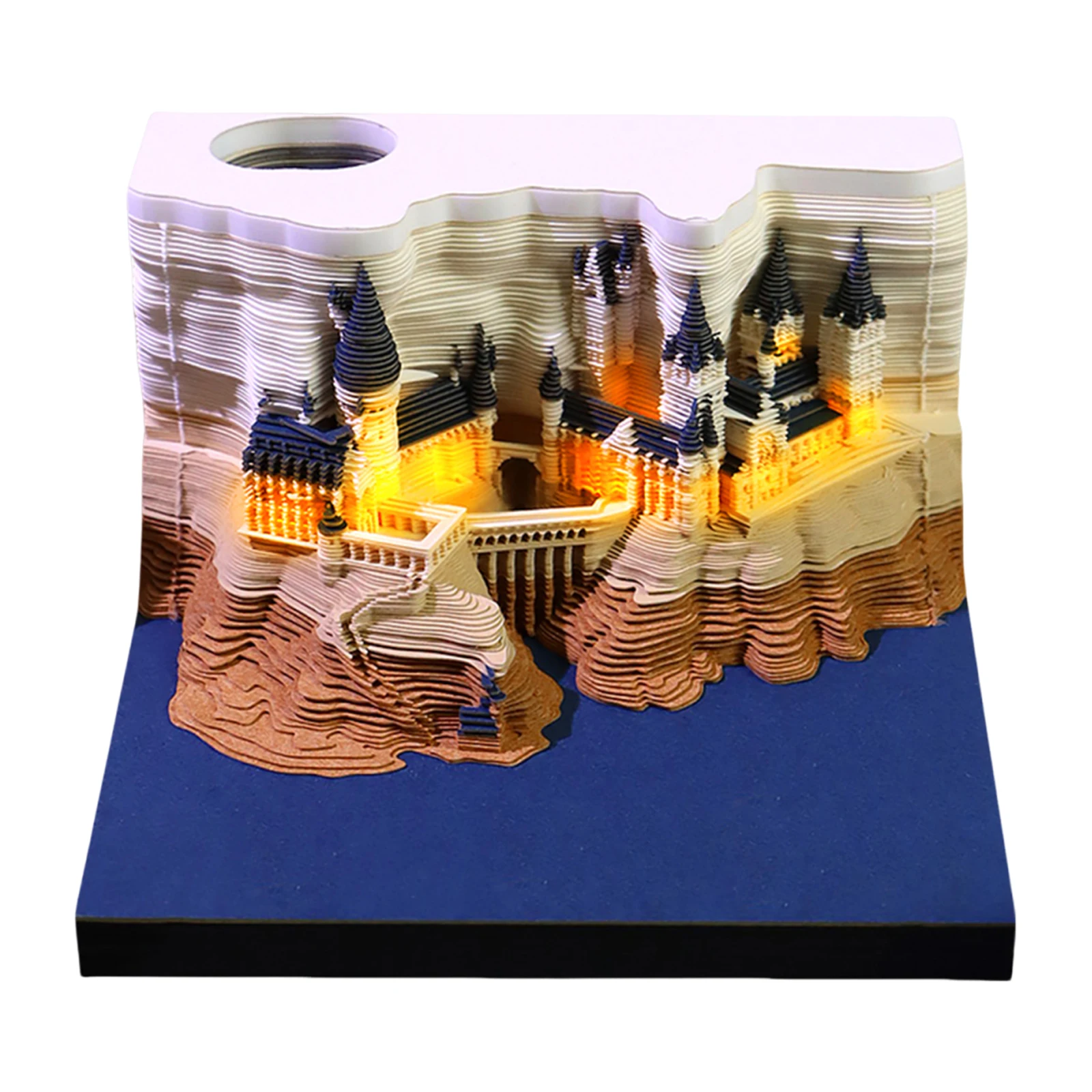 

Time Piece Calendar 2026 3D Memo Pads Calendar with Led Light Paper Carving Art Memo Pad Notepad Creative for Christmas Gifts