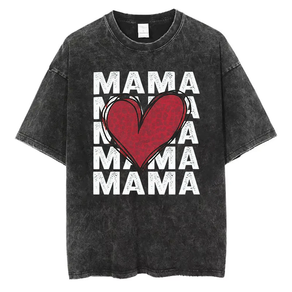 Grooms Fabulous Mother T Shirt Glitter Letter Heel Graphic Vintage Washed Black Cotton Loose Fit Top Light Luxury Gift for Women