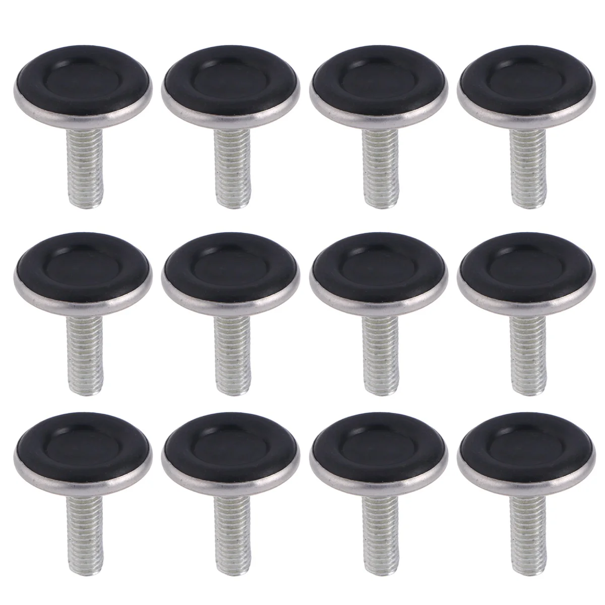 

12 PCS Furniture Leveler Nut Leg Legs Floor Mat Black M8 Screws Adjustable Feet