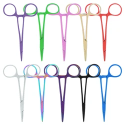 12.5cm Hand Tool Hemostatic Forceps Pet Hair Clamp Fishing Locking Pliers Epilation Tools Straight Curved Tip Pet Forceps D0001A