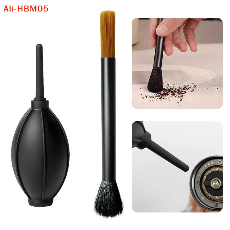 (HB05)2/3pc Coffee Grinder Cleaning Tool Air Blower & Cleaning Brush Measuring Spoon For Espresso Machine Portafilter Accessory