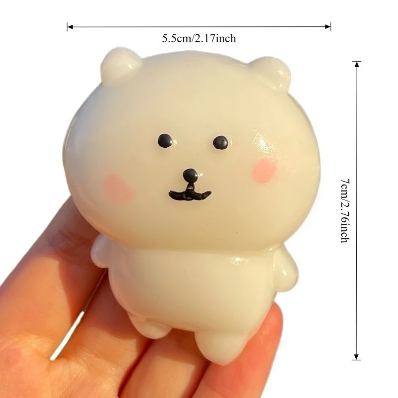 Jouet à presser en forme d'ours auto-décalant, transparent, kawaii, jouet sensoriel anti-stress, cadeaux pour enfants