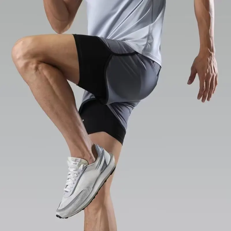 2026New Men Running Shorts Gym Sports Shorts 2 in 1 Quick Dry Workout Training Gym Fitness Jogging Short Pants Summer Men Shorts