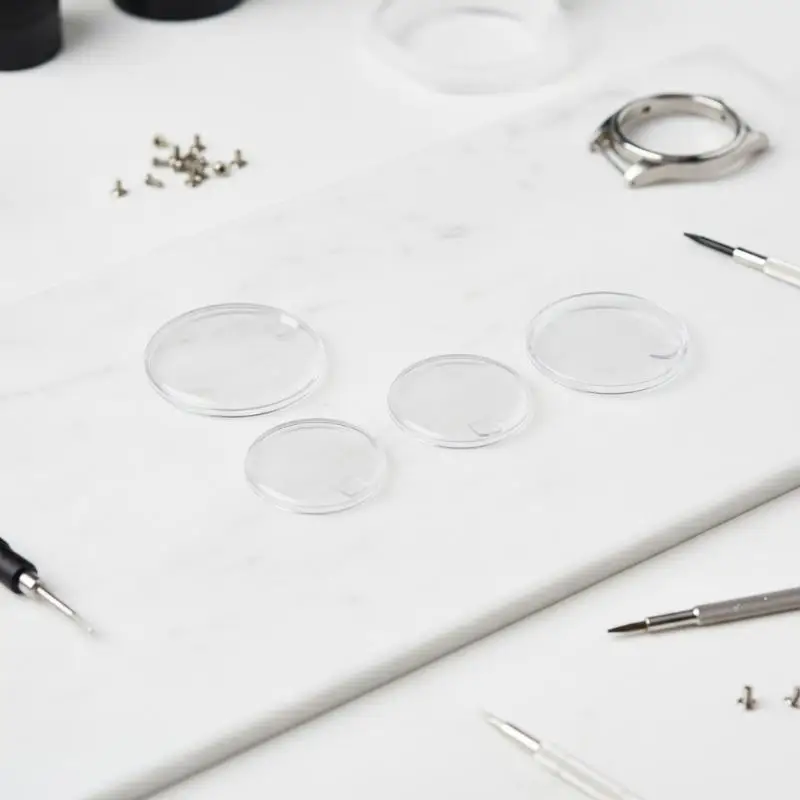 Universelle Uhrenspiegel-Ersatzabdeckung, stoßfester organischer Klebstoff, 18,5 mm-32,05 mm Kunststofflinse für Uhrenreparaturwerkstätten – Detail 14