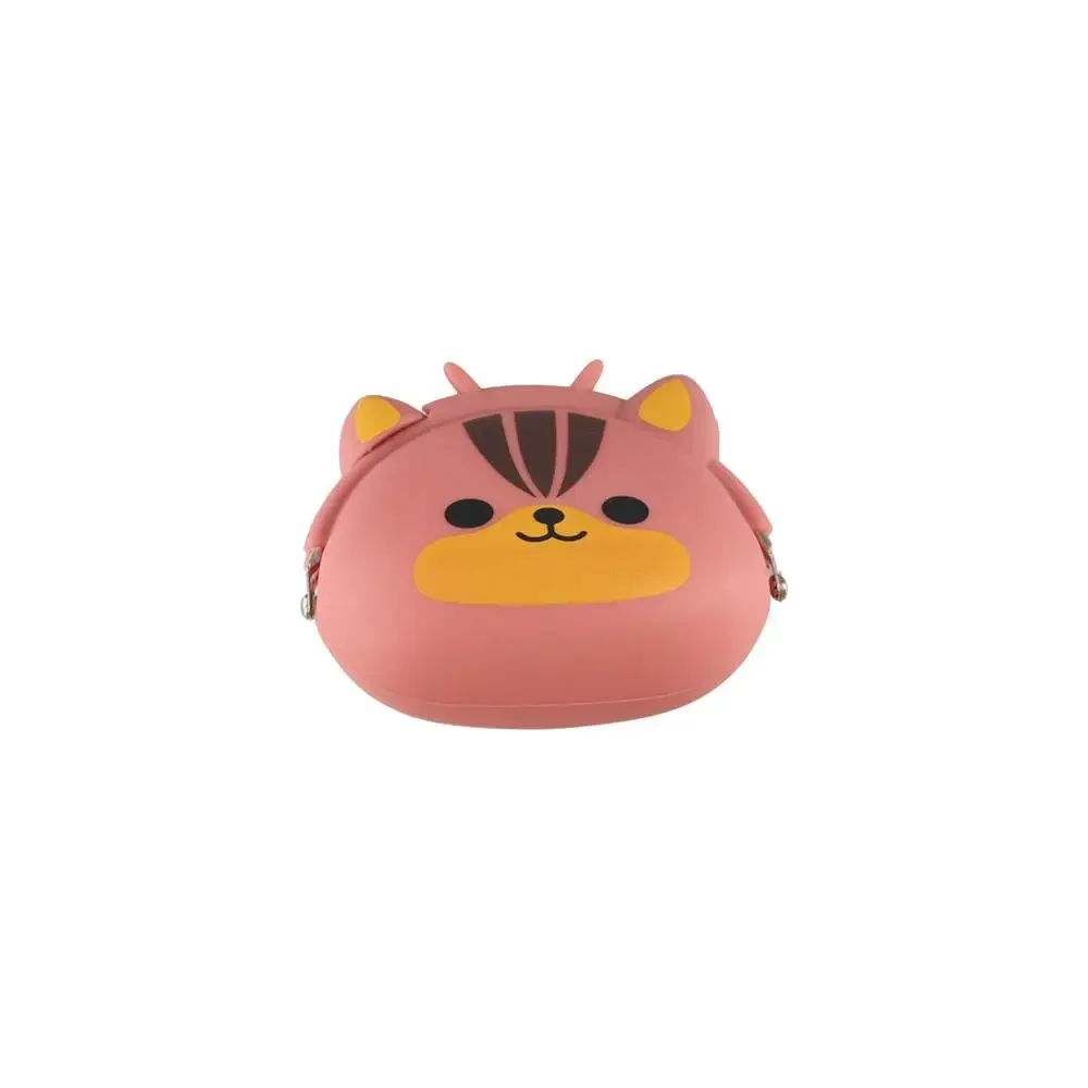 Solid Color Cartoon Silicone Coin Purse INS Mini Small Animal Wallet Portable Waterproof Data Cable Storage Bag Gift