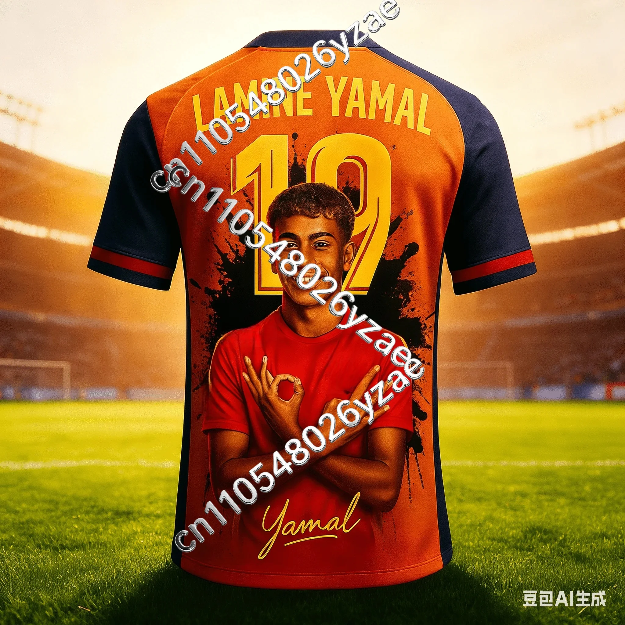 

Футболка AI Jersey Lamine Yamal Special Edition, высококачественная спортивная футболка для повседневных тренировок, дышащая, быстросохнущая, для футбола