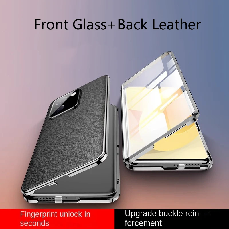 Metal Phone Case Temper Glass For iQOO 13 12 z7 Z9x Lite Turbo Neo 10 9S Pro Plus Full Lens Protection Leather Back Cover Cases