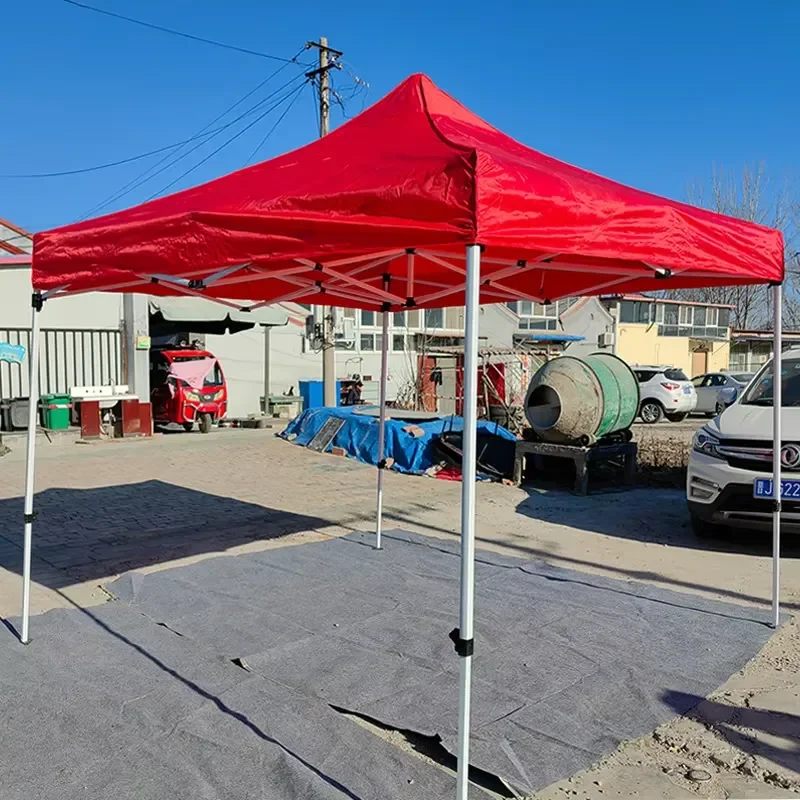 Outdoor Hexagonal Canopy Tent Thickened Rainproof Sunshade Retractable Four Corner Exhibition Booth Parasol for Events