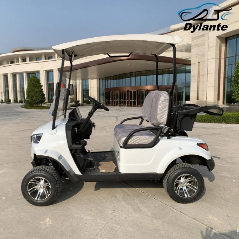 ODM أحدث تصميم متقدم 72 فولت بطاريات الليثيوم والرصاص الحمضية 2 مقاعد عربة جولف كهربائية لرحلة الجولف الركاب والبضائع