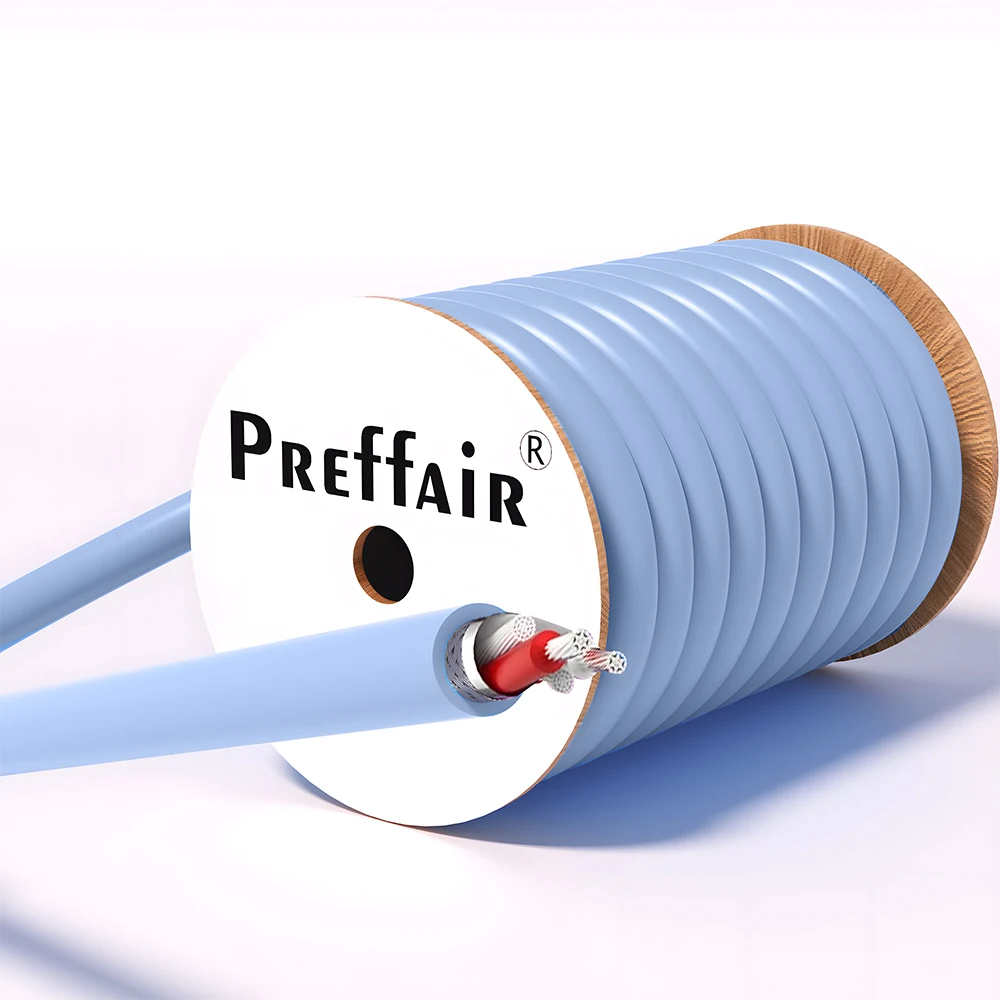 Preffair X458 99.998% Pure Silver Audio Signal Cable with PTFE Insulation 7.0-7.5 mm HiFi Audio Bulk Cables DIY 2 Cores