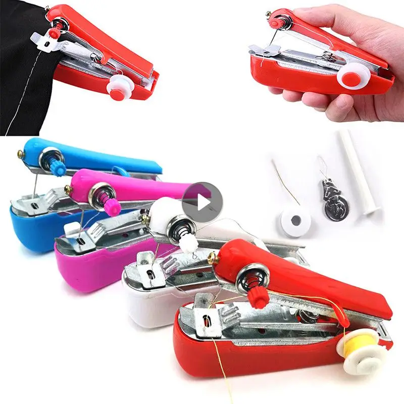 1PCS Mini Sewing Machines Needlework Cordless Convenient Hand-Held Clothes Useful Portable Sewing Instrument Tool Accessories