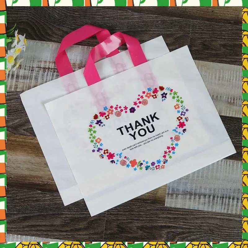 

Professional Tool 50 Pcs Thank You Plastic Merchandise Shopping Bags,Boutique Bags,Retail Bags,Gift Bags Party Supply(33X25X6CM)
