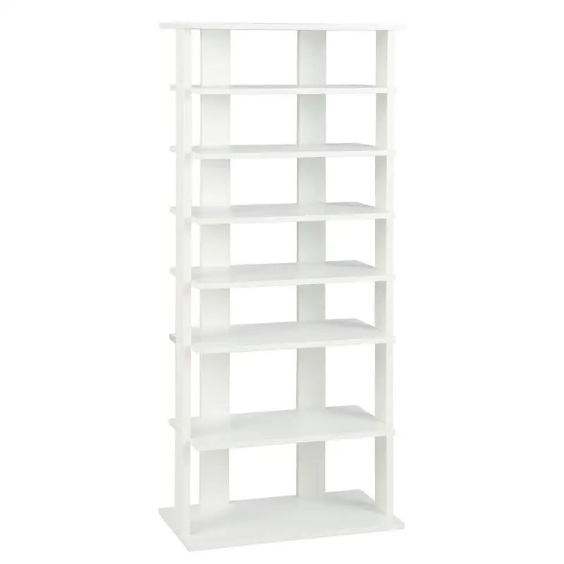 7 Tier Vertical Shoe Cabinet, Narrow Space Saving Entryway Shoe Storage, Large Capacity Multi Tier Organizer For Apartment Hallway Front Door, White