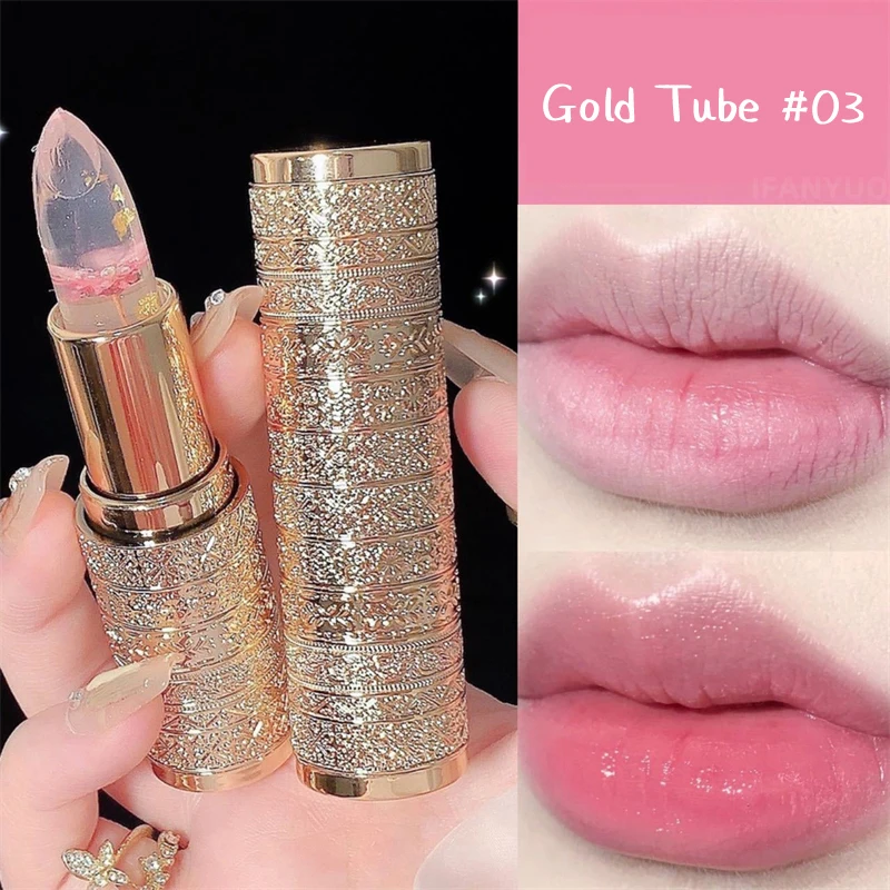Temperaturfarbwechselnder Blumen-Lippenstift Feuchtigkeitsspendender Kristall-Lippenbalsam Wasserfester Langanhaltender Jelly-Lippenstift Lippenpflege Make-up – Detail 14