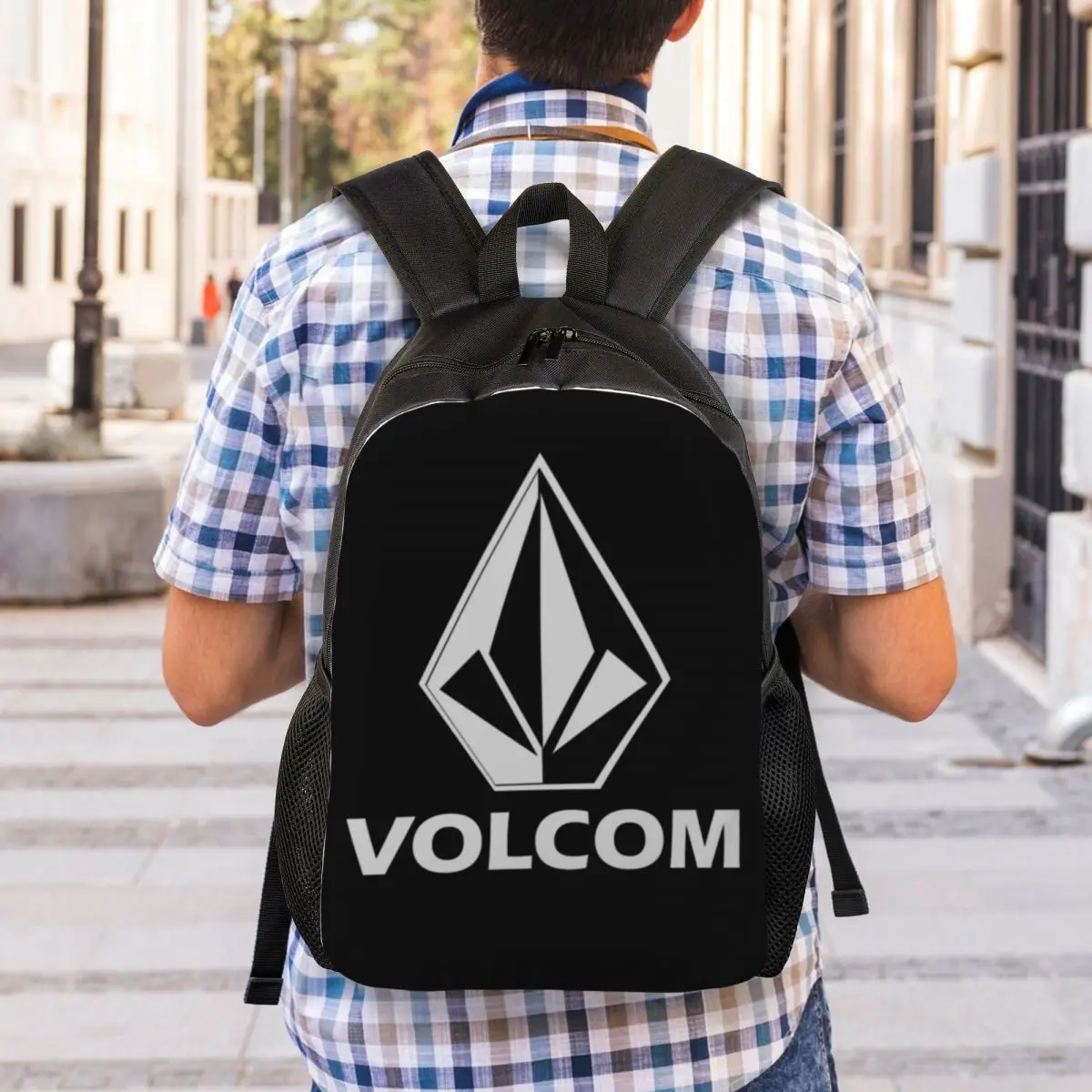 Custom Volcoms Logo Backpacks Women Men Basic Bookbag for College School Bags