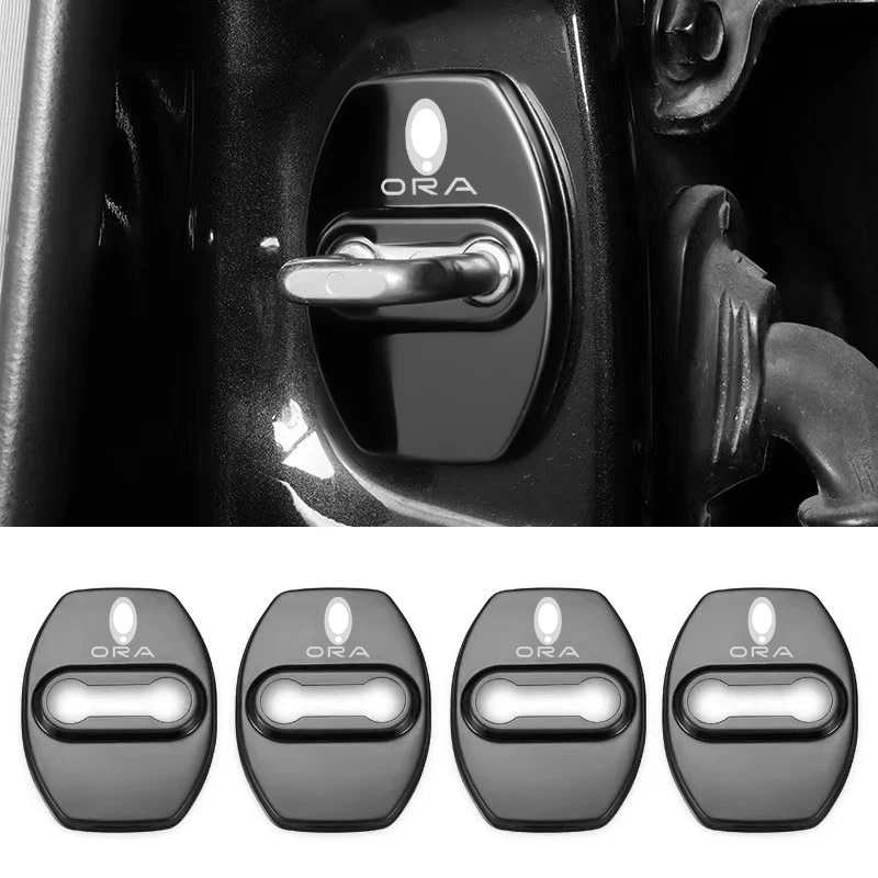 Interior Stainless Steel Car Door Lock Cover Trim For GWM Ora Good Cat 2022 2023 2021 Accessories