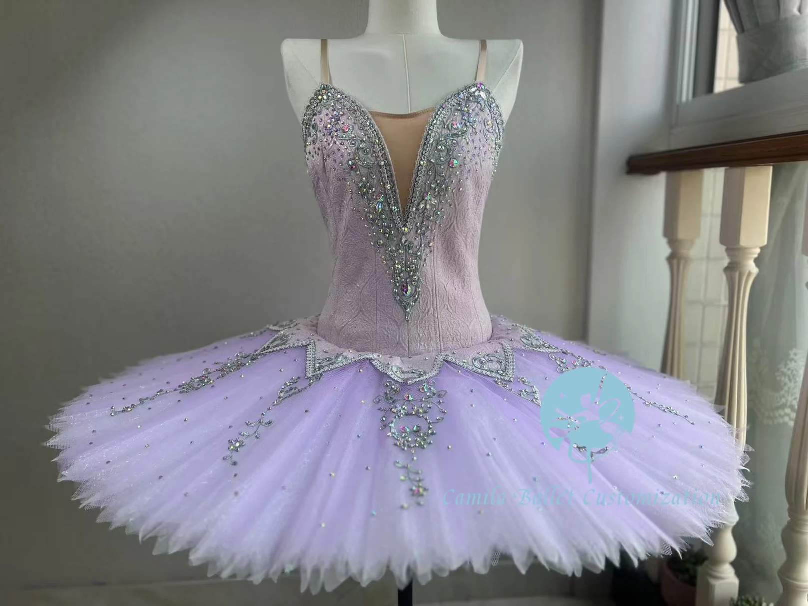 

New Lilac Silver Fairy Sleeping Beauty Ballet TUTU Skirt PDE Competition Show Skirt Customized for Adults and Children