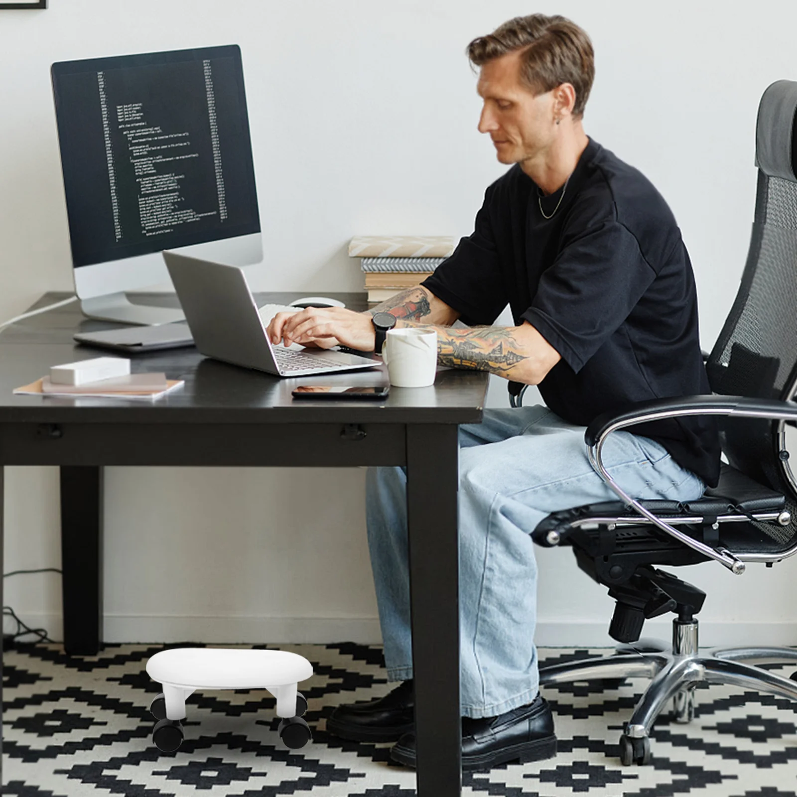 

Easy Assemble Multipurpose Low Stool Rolling Stool Mobile Swivel Wheels Silent Wheels Office Home Step Stools Step Stools