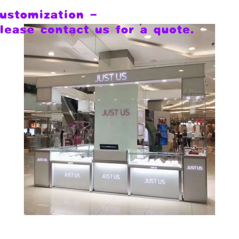 custom.Heavy Duty Waterproof Jewelry Display Cabinet with LED Lights Perfume & Electronics Museums Square Design