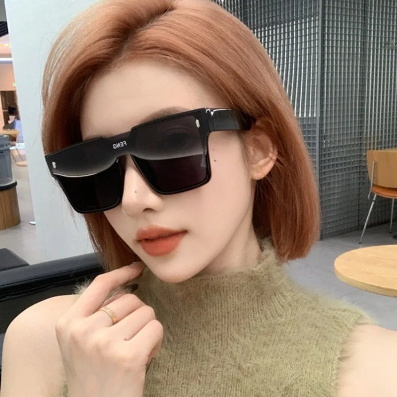 Retro Quadratische Damen-Sonnenbrille, Modische und Beliebte Herren-Großrahmenbrille, Outdoor-Sonnenbrille