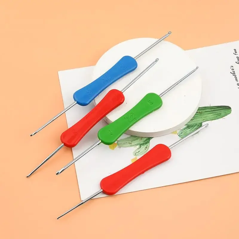 

Pengfei Double Head Hook Needle Colorful Plastic Handle Metal Hook Household Sweater Shoes and Hats DIY Knitting Tools 재봉