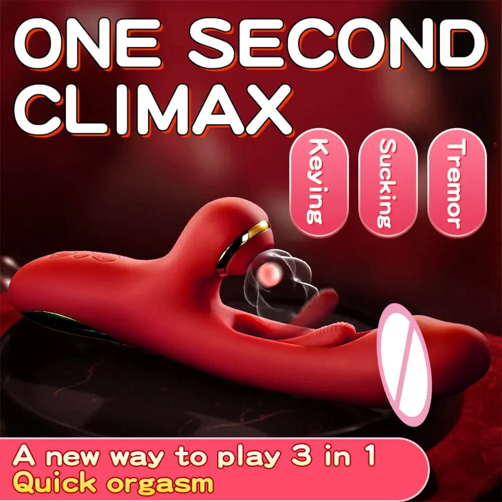 AAV 3 in 1 Rabbit Vibrator Strong Sucking Clit Stimulator Powerful Patting G Spot Vibrating Dildo Massager Vibrator for Women