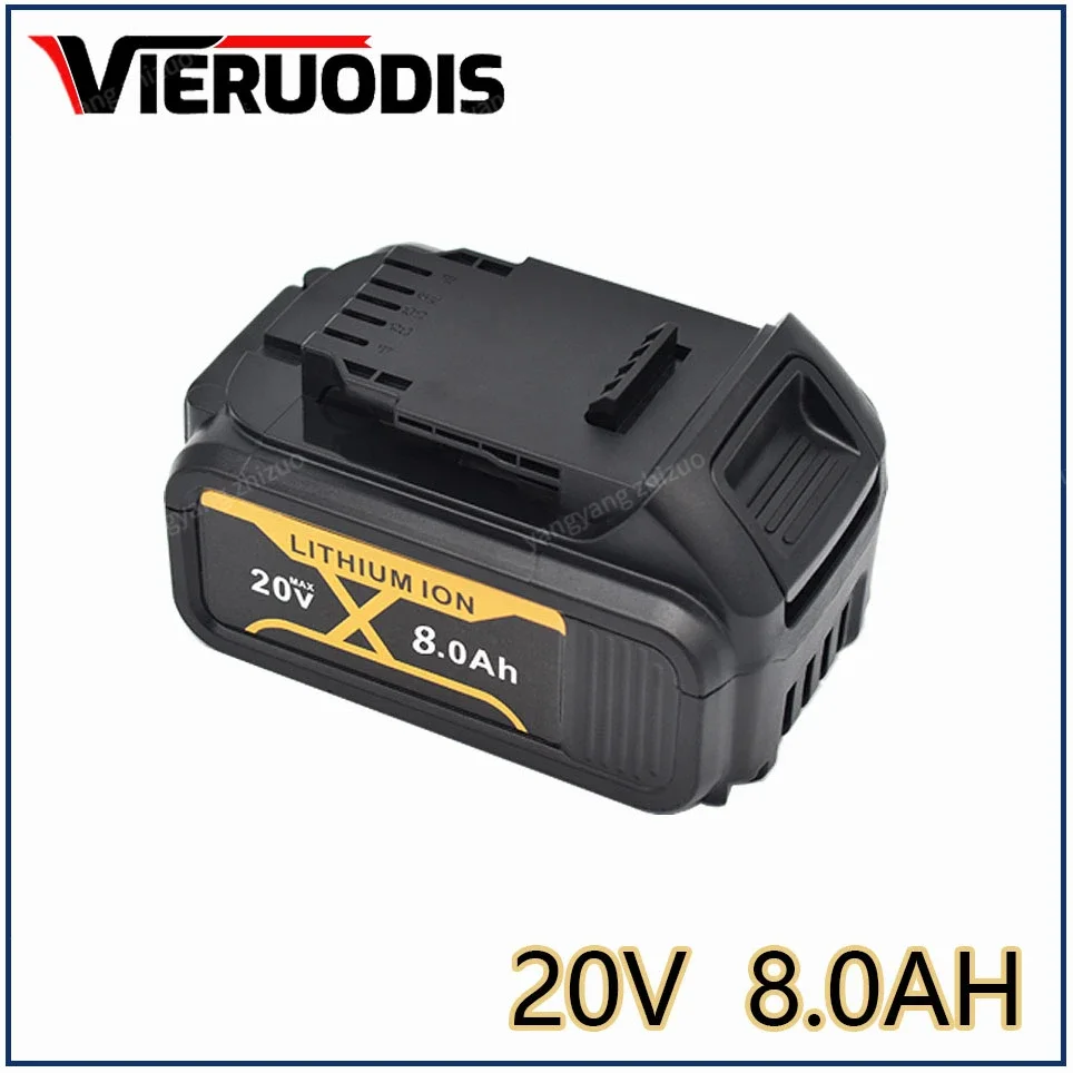 

for DeWalt 20V 8.0Ah rechargeable power tool battery,suitable for DCB205DCB204-2DCB200+charger with LED lithium-ion replacement