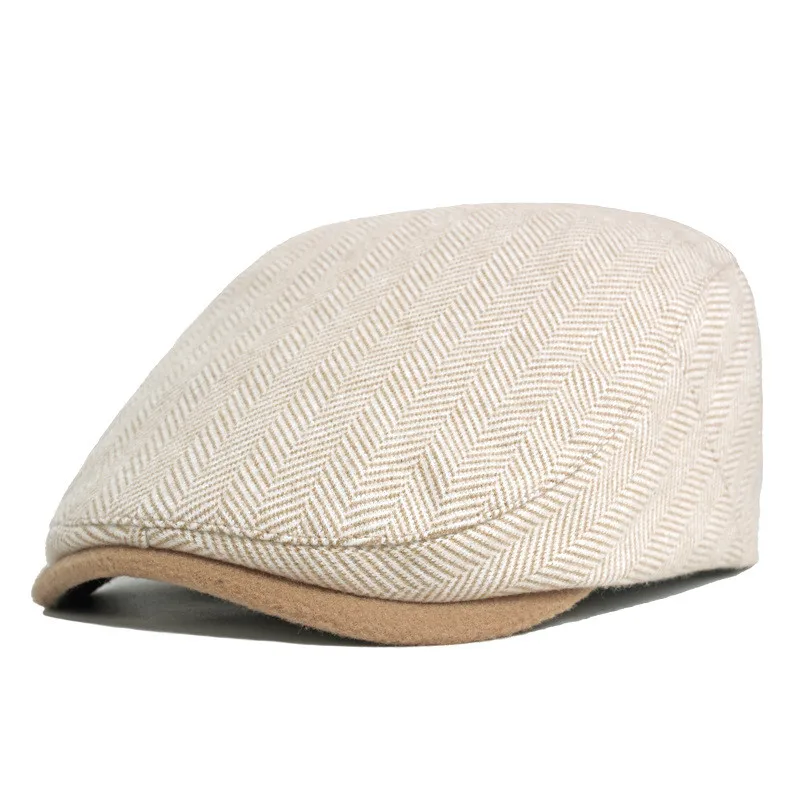 2023 Autumn and Winter Polyester Solid Warm Newsboy Caps Flat Peaked Cap Men and Women Painter Beret Hats 131