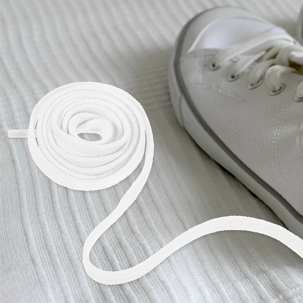 

4Pairs Flat Shoelaces Replacement Durable Cotton Sneaker Shoe Strings Sports Shoes Laces for Casual Sneakers