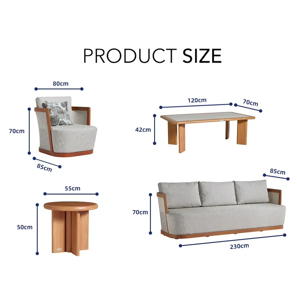 Modern Outdoor Aluminum Sofa Garden Furniture Set High Quality Garden Balcony Leisure Outdoor Furniture Sofa Set