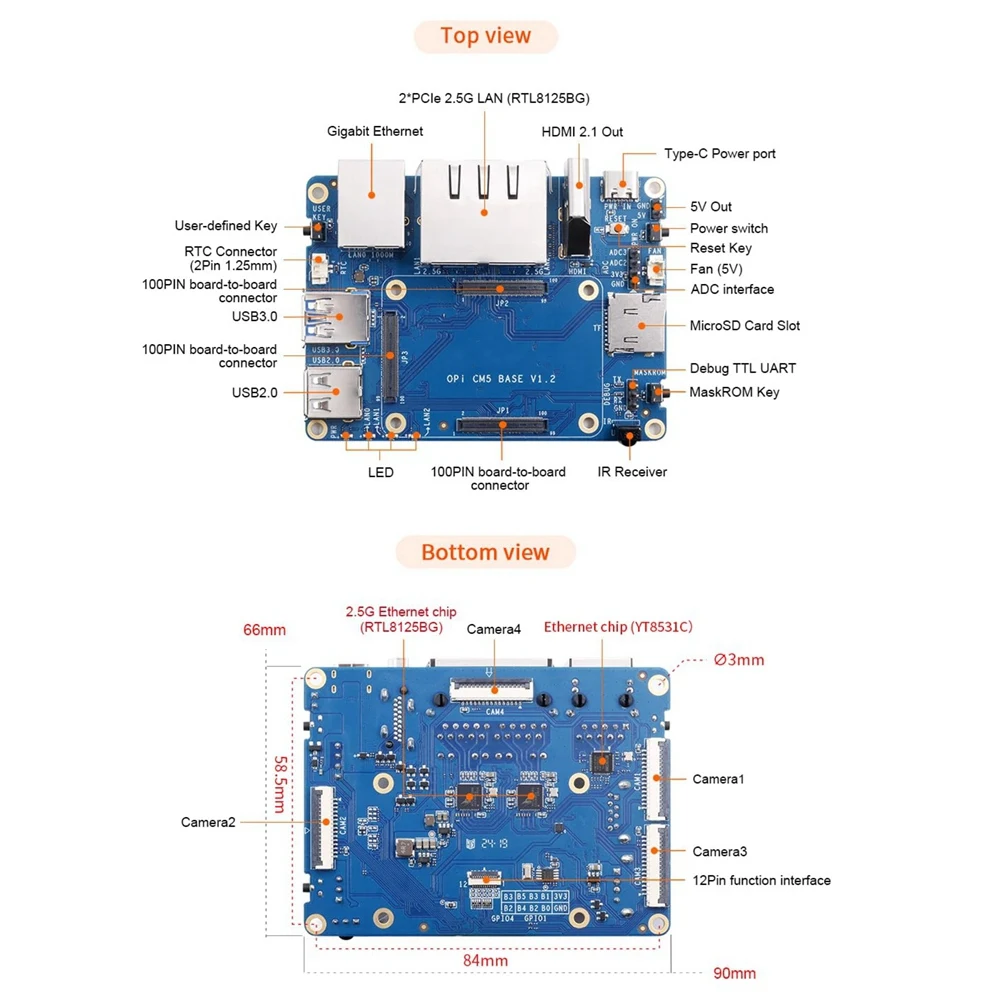 placa-base-a46u-cm5-con-2-puertos-lan-de-25g-1-puerto-lan-gigabit-3-conectores-cm5-estandar-placa-portadora-cm5-para-cm5