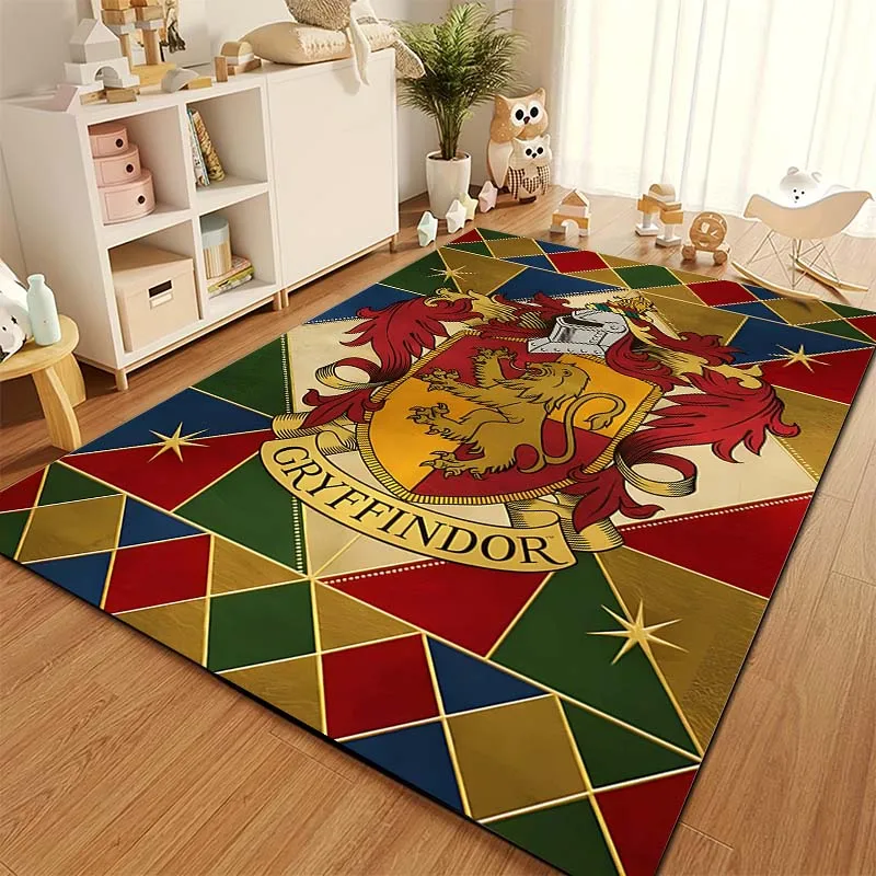 1PC Harry Potter Hogwarts House Crests Pattern Rugs Living Room Bedroom Carpet Bedside Bathroom Floor Mat Kids Room Non-slip Mat