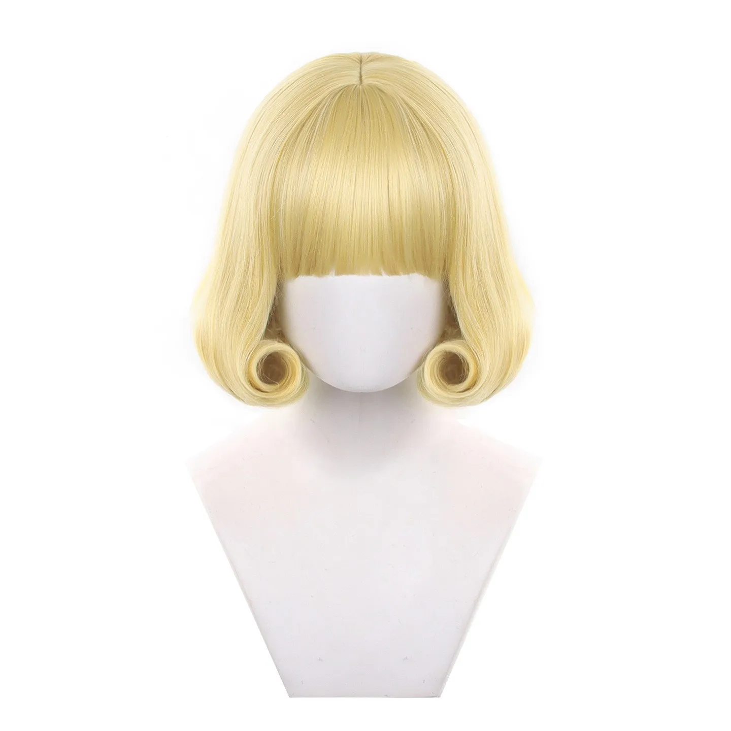 

Anime Hana Kurusu Cosplay Wig Short Blonde-Yellow Bob Synthetic Hair Wigs for Halloween Party Headwear Props