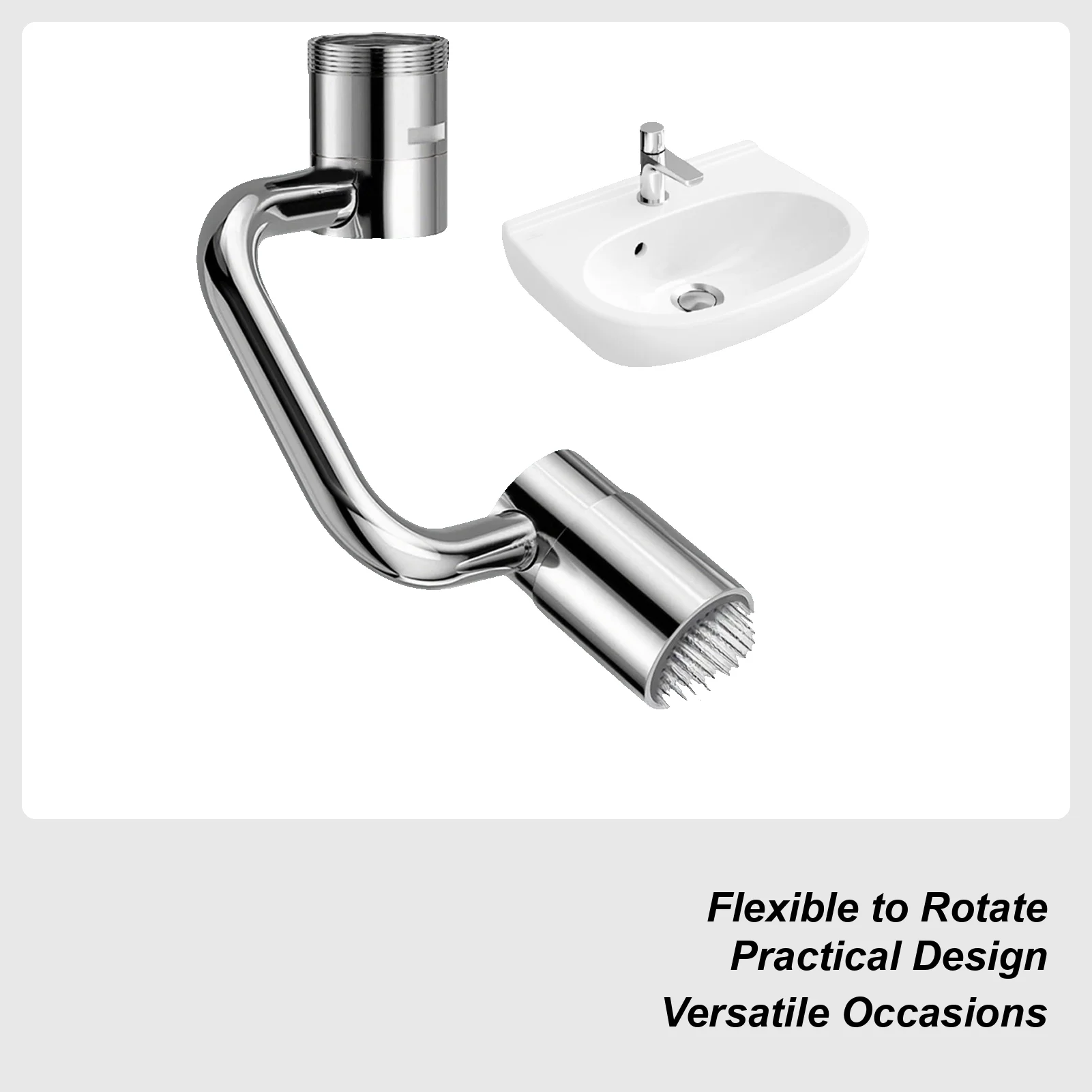 

Вращающийся масштабируемый металлический смеситель 1440, кран для ванной комнаты, брызгозащищенный барботер, кухонный кран, фильтрующая насадка, удлинитель для экономии воды