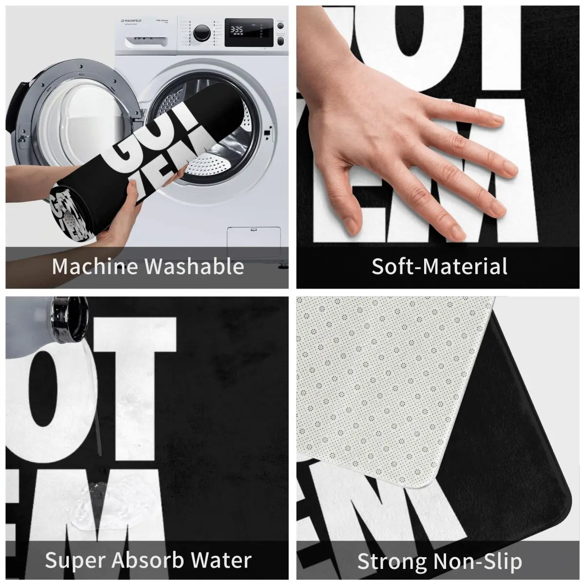 Got Em المضادة للانزلاق ممسحة الكلمة حصيرة السجاد البساط لمدخل المطبخ غرفة نوم المنزل مسند القدم الحصير