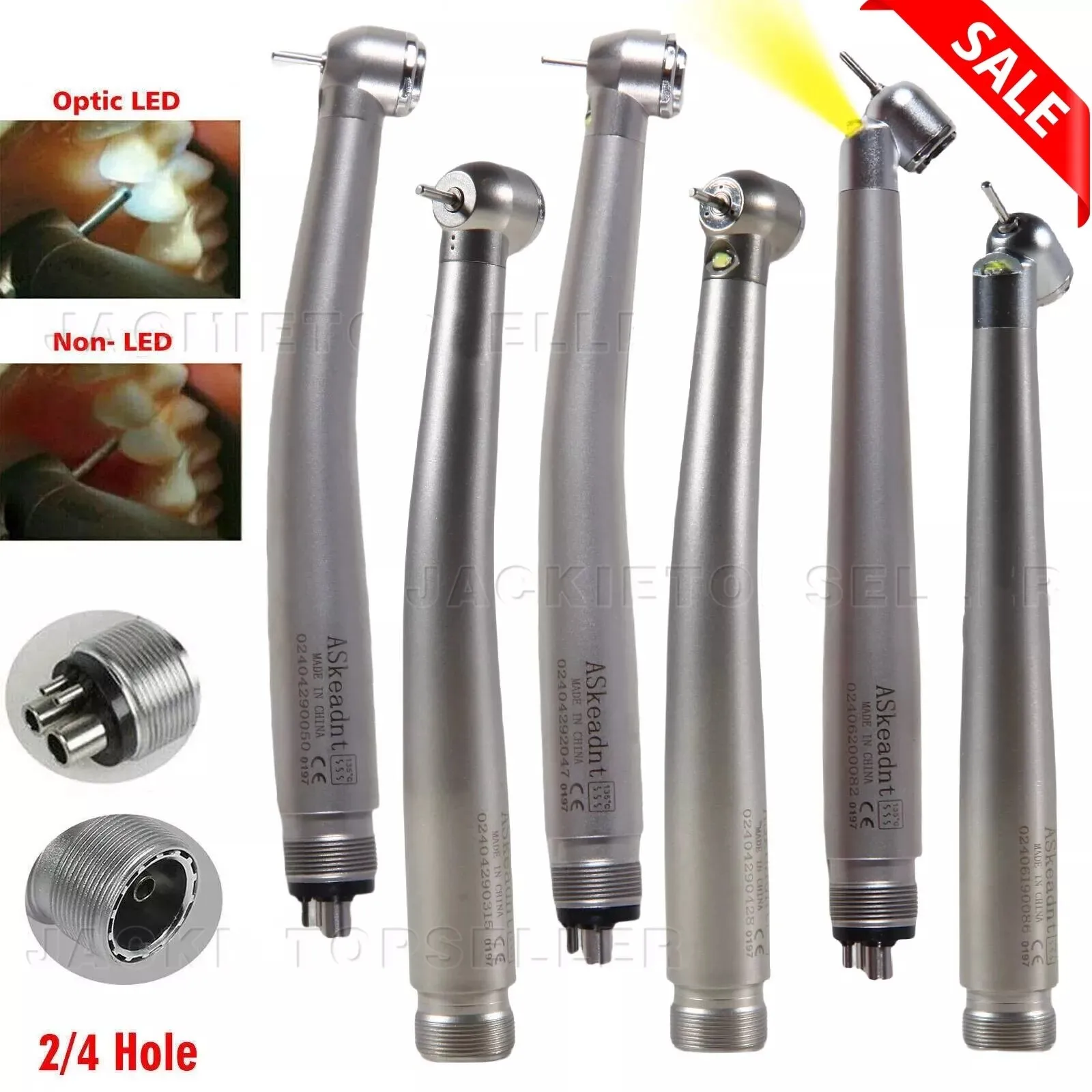 Dental High Speed Handpiece/LED E-generator /45 Degree Fiber Optic 2/4Hole Fit Nsk Pana Max