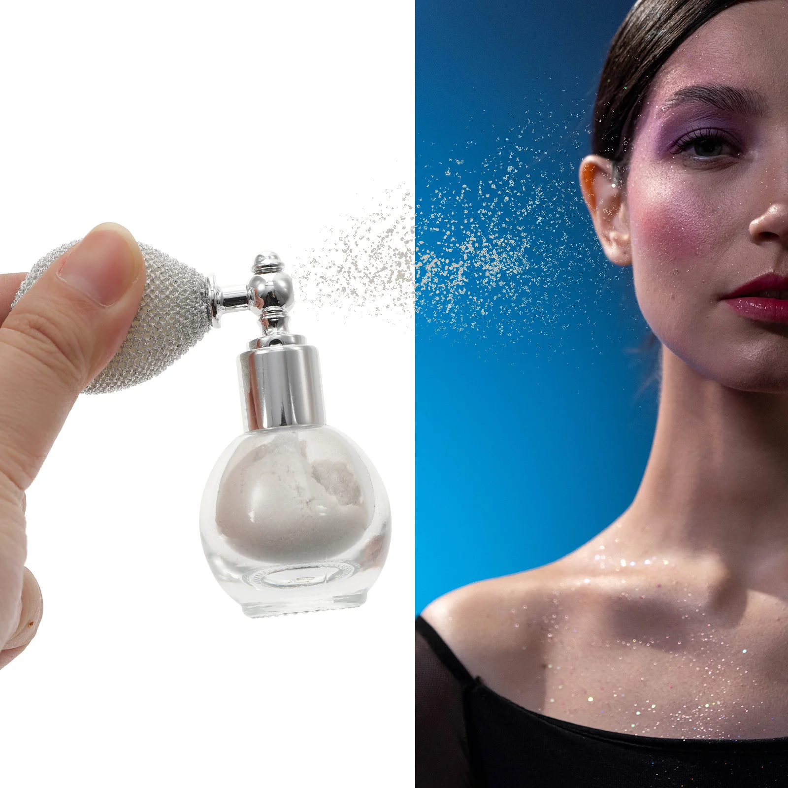 

Body Glitter Spray Shimmering Powder Highlighter Smooth Application Portable Size Perfect for Stage Performance Club Events