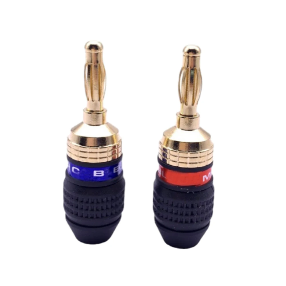 

2PCS Copper Gold-plated Banana Head Wire Plug Connector 4mm Speaker Wire Plug Lantern Banana Plug for Speaker/Power Amplifier