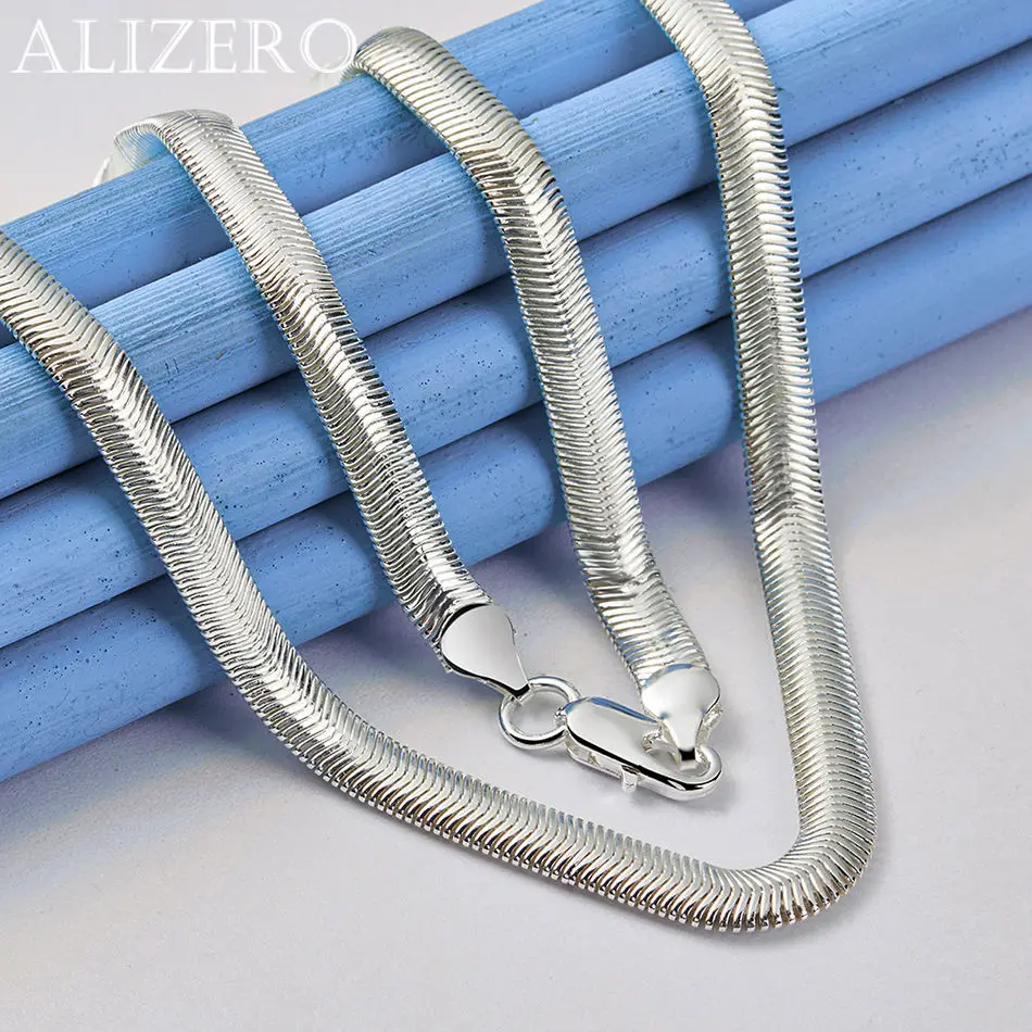 ALIZERO 925 Sterling Silver Necklace 6mm Soft Snake Chain Necklace For Women Men Jewelry Fashion Party and Daily Wear