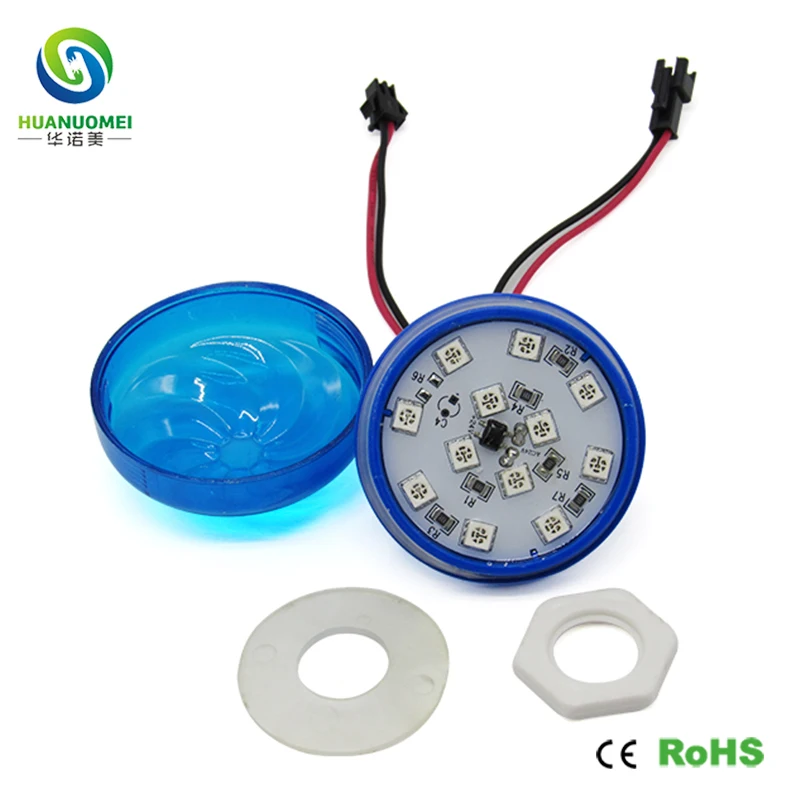 Hot 60mm 12LEDs Single Color Blue LED Module Light Source 2835 SMD Amusement Ride Park Lamp Waterproof IP67 AC24V Outdoor Blub