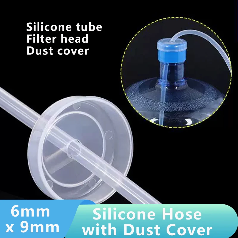 

1 set of 6mm × 9mm universal food-grade silicone hose filter caps and dust covers, suitable for automatic water-suction hoses
