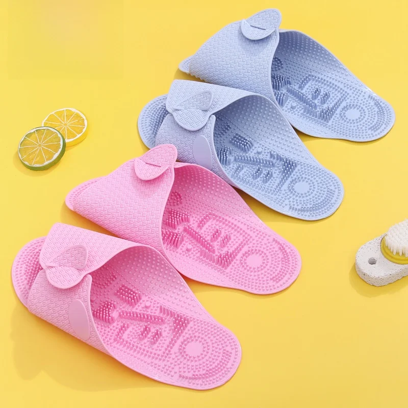 Portable Travel Slippers for Women Thin Bottom Bathing Special Massage Cool Slippers Home Bathroom Use Detachable Yaline