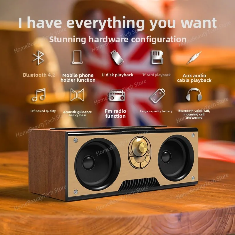 Wireless Bluetooth Speaker with High Volume, Dual Speakers, Small Home Car SIM Card, Mobile Phone Speaker, Subwoofer