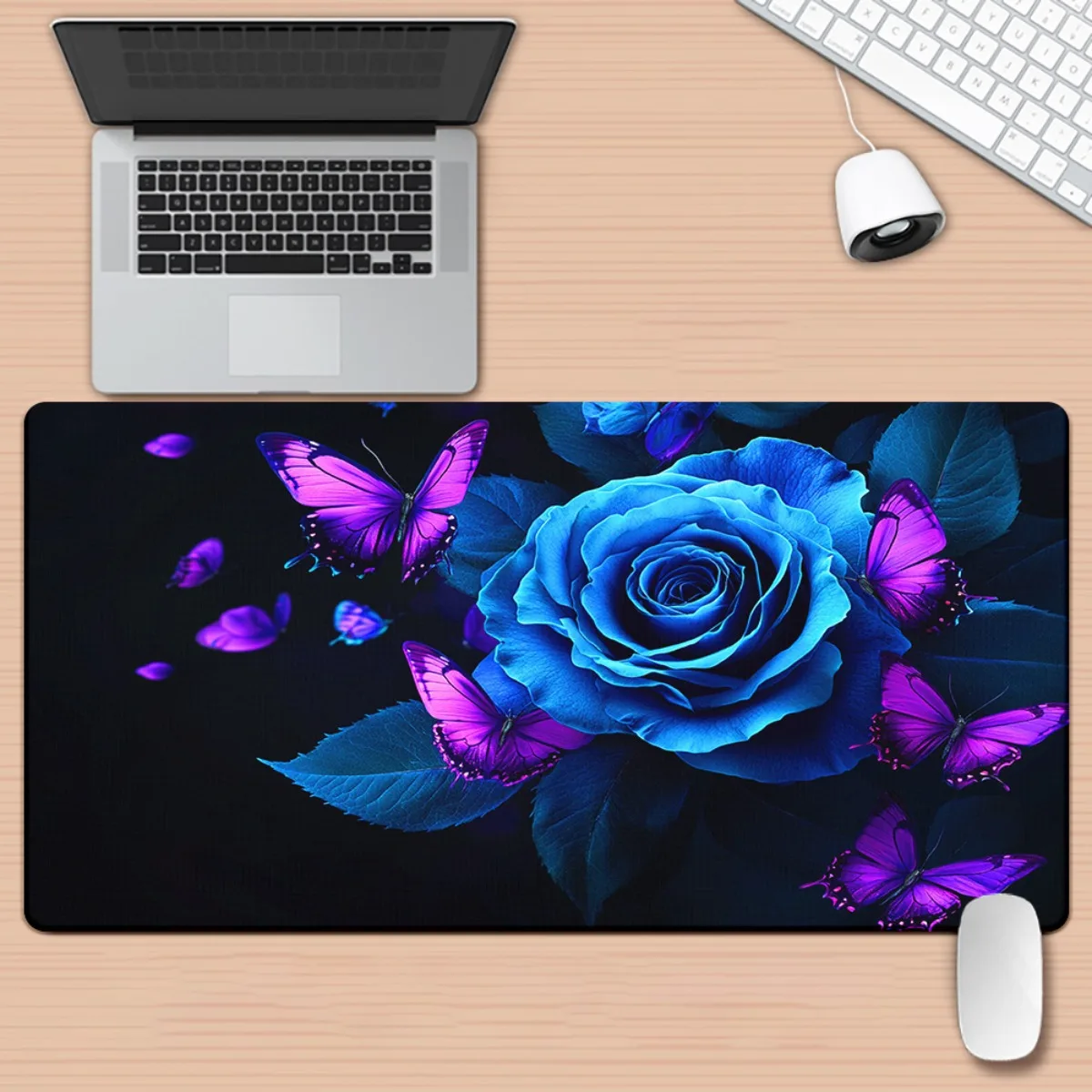 Brand Blue Rose Iron Art Mouse Pad HD Printed XXL Desk Mat Multi Functional Gaming Keyboard Mat Office PC Gamer Desk Accessory