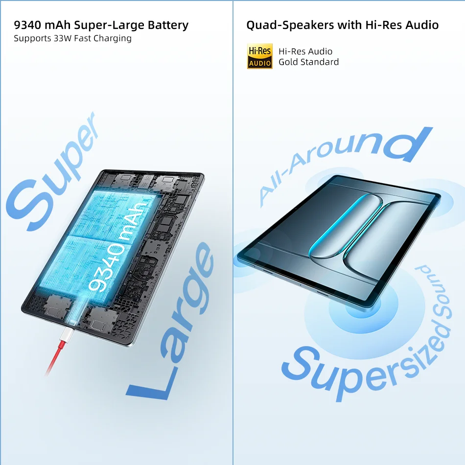 Global Version OnePlus Pad Lite 11" 90Hz Display MediaTek Helio G100 Quad Speaker 9340mAh Battery 5MP Camera Android Tablet