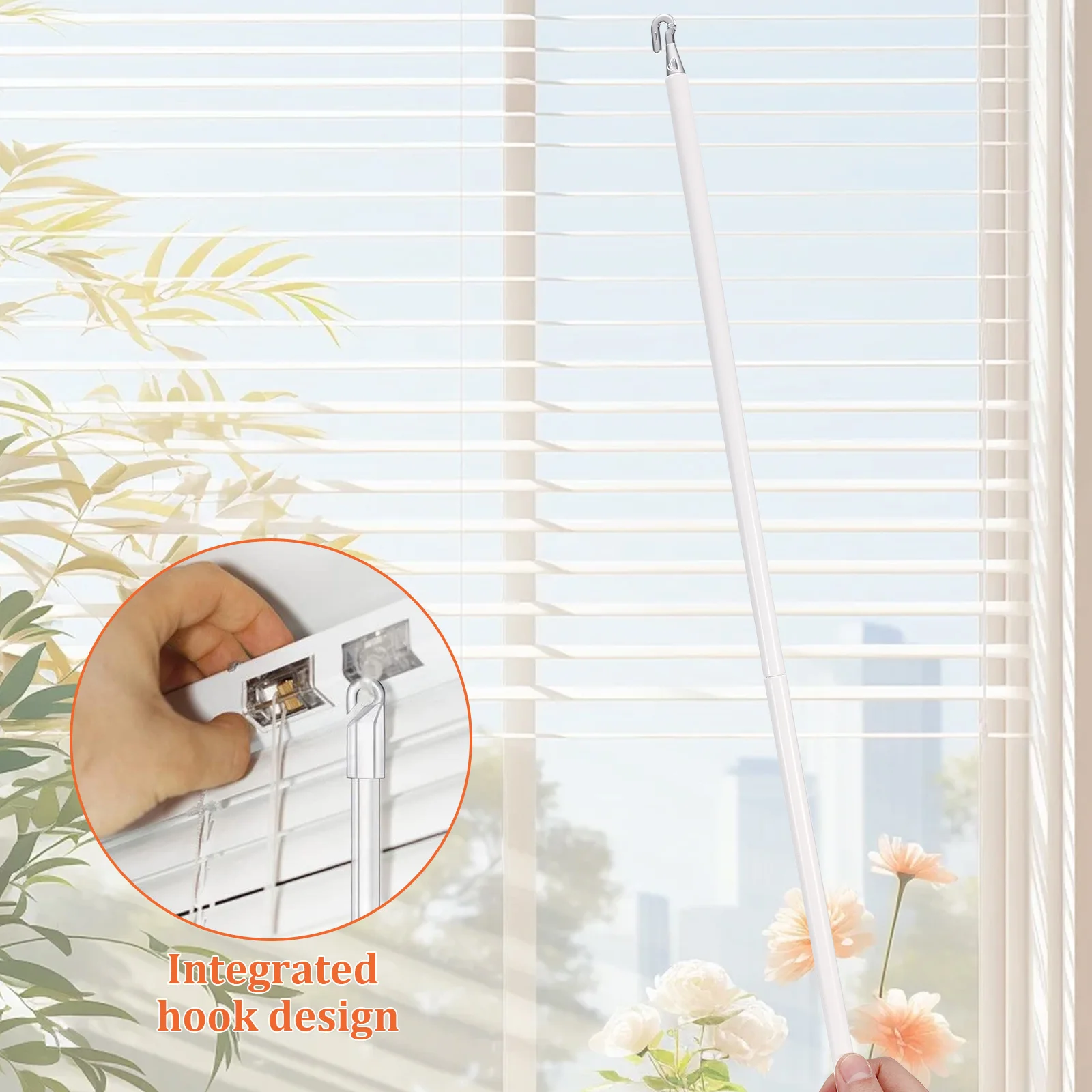 

3Pcs Blind Rods Hook Design Easy Operation Extend Reach Blind Wands Replacement Vertical Blinds Opener Stick Control Parts