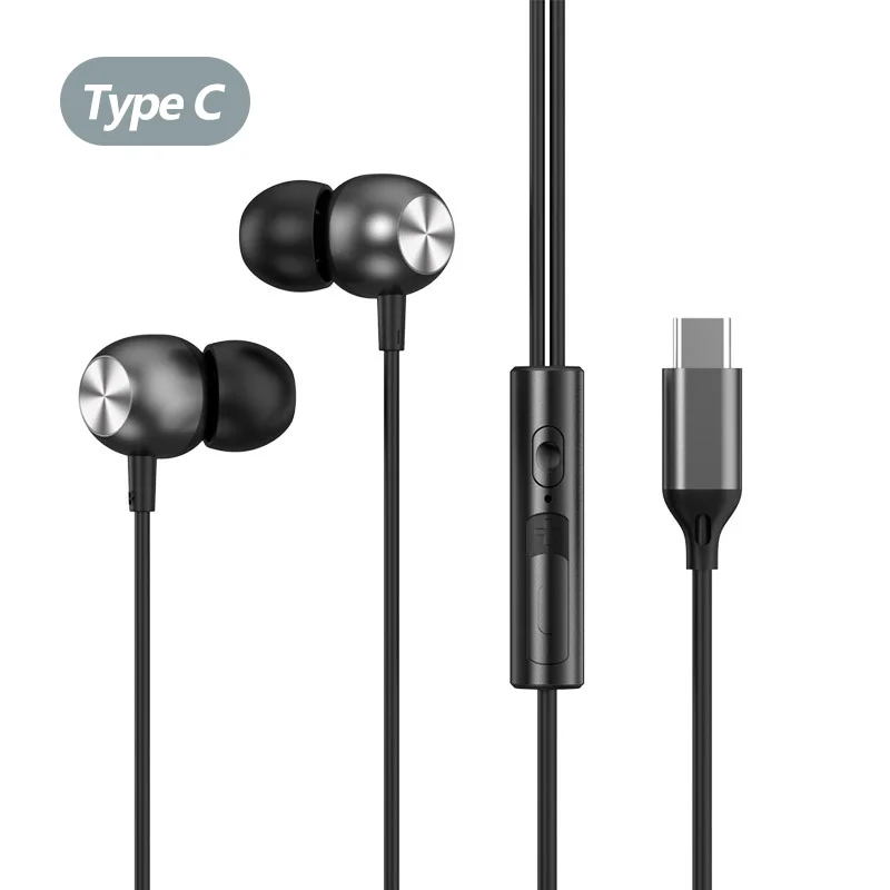 USB Type C Headphones HiFi Stereo surround sound In-ear 3.5mm Wired Music Earbuds For Galaxy S24 S23 S22 Ultra iPhone 15 Pro Max