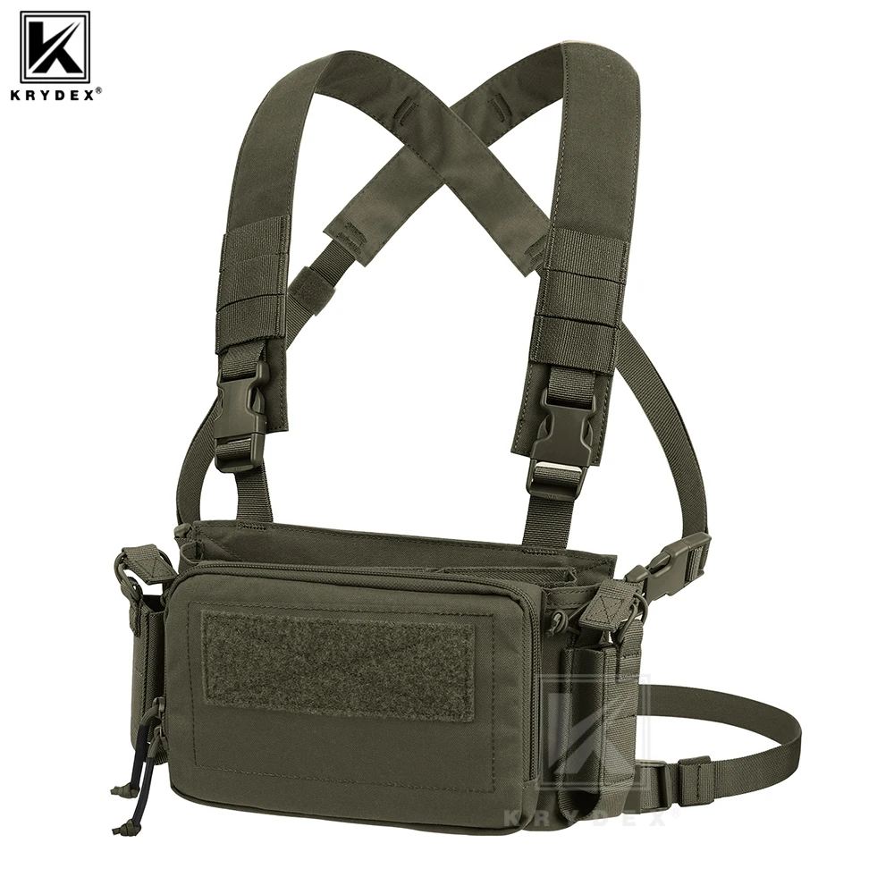 KRYDEX Tactical D3CR Chest Rig Micro Vest with 5.56 7.62 9mm Magazine Pouch Hunting Wargame D3CRM Vest Accessories